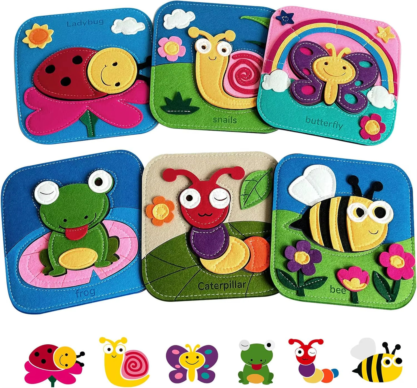 Montessori Toy Giraffe Busy Board 3D Felt Book for Fine Motor Skills Early Education Habits Knowledge Developing